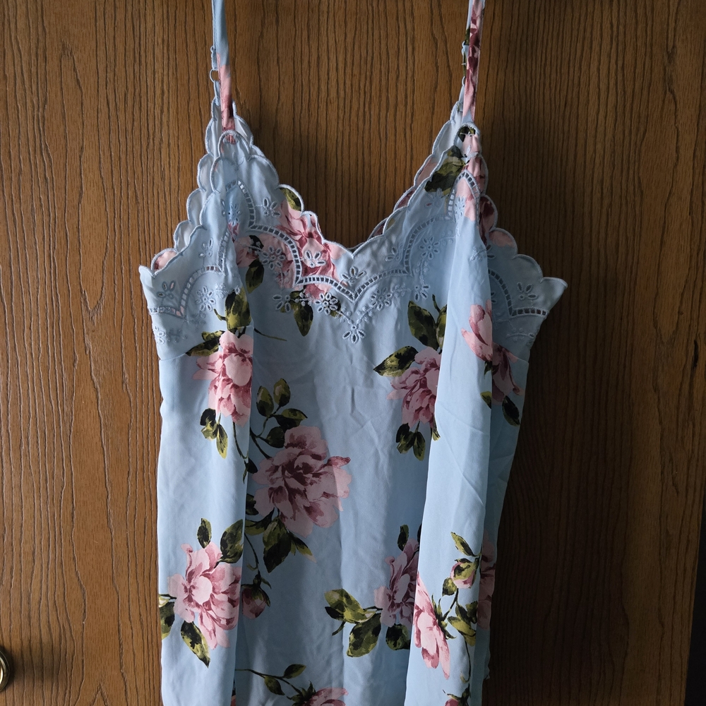 Torrid Blue Floral Lace Chemise